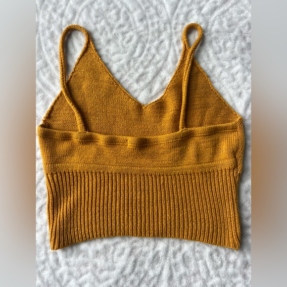 Debut Knit Crop Top Mustard Yellow - Picture 3 of 6